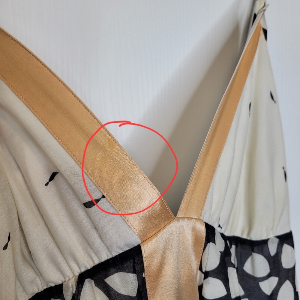 Anthropologie Black and Cream Sleeveless Plunge Gown - Picture 5 of 8